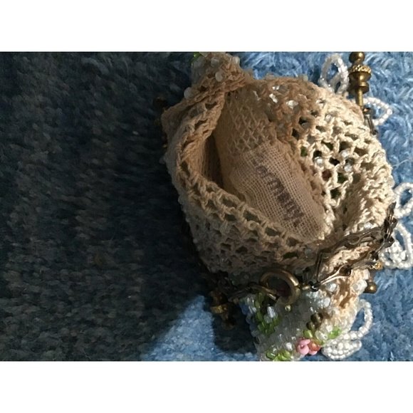 Vintage Antique Beaded Floral Coin Purse Metal Closure Made in Germany - Picture 3 of 4